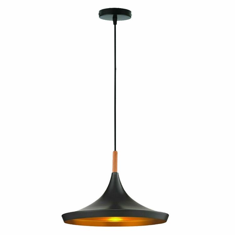 Picture of Industrial Pendant Light Shade Black & White Hanging Ceiling Lamp for Kitchen & Dining