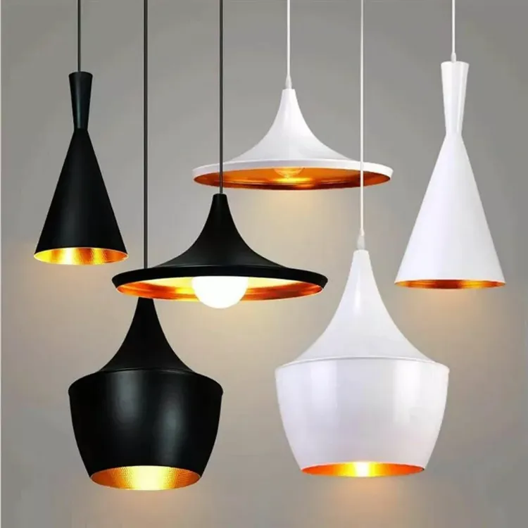 Picture of Industrial Pendant Light Shade Black & White Hanging Ceiling Lamp for Kitchen & Dining