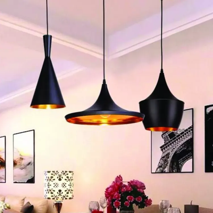 Picture of Industrial Pendant Light Shade Black & White Hanging Ceiling Lamp for Kitchen & Dining