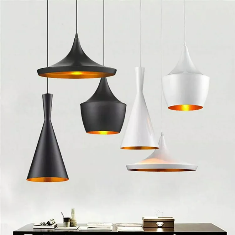 Picture of Industrial Pendant Light Shade Black & White Hanging Ceiling Lamp for Kitchen & Dining