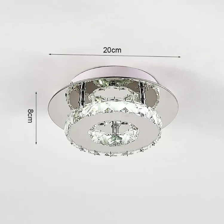 Picture of Modern Square Crystal LED Ceiling Light Chrome Pendant Chandelier for Home & Dining