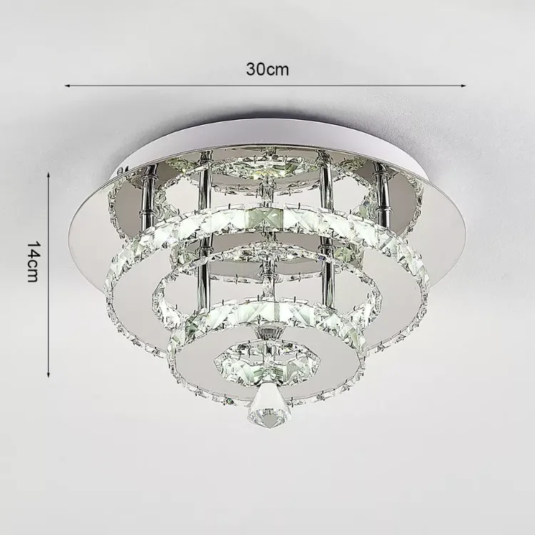 Picture of Modern Square Crystal LED Ceiling Light Chrome Pendant Chandelier for Home & Dining