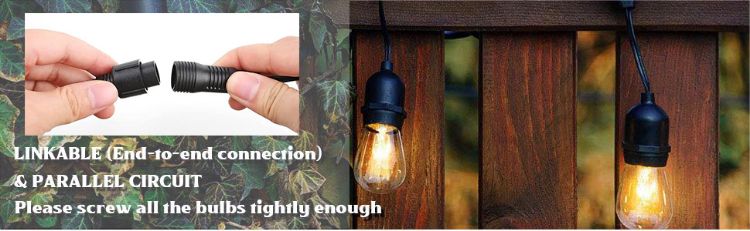 Picture of  30M Festoon String Lights – 100FT, 32 Shatterproof Bulbs, 2700K Outdoor Lights