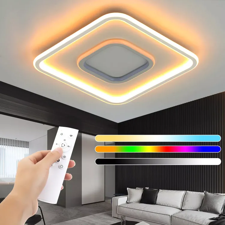 Picture of Stylish LED Chandelier Elegant RGB Ceiling Lamp for Living Room & Bedroom