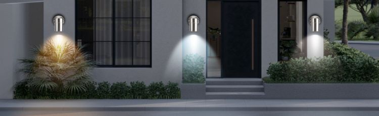 Picture of 2 Packs Outdoor Down Light Stainless Steel Wall Lamp, IP44 Wall Light for Garden, Patio, Garage, Hallway, Balcony, Terrace