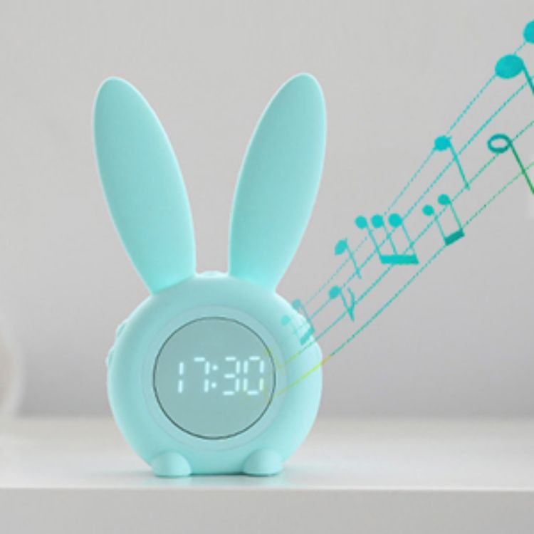 Picture of Kids Alarm Clock, Girls and Boys Alarm Clock Digital for Bedroom, Rabbit Alarm Clock, LED Wake Up Light Girls Alarm Clock, Bedside Clock