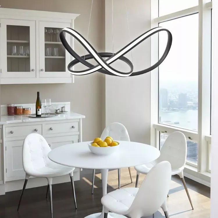 Picture of Modern LED Ring Pendant Light Adjustable Chic Ceiling Lamp for Stylish Home Décor