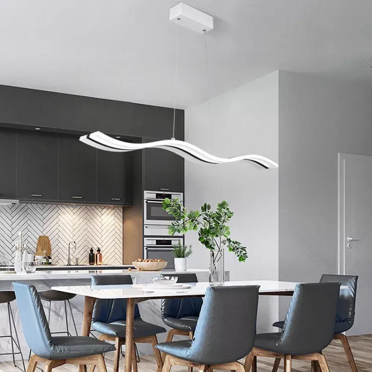 Picture of Modern LED Ring Pendant Light Adjustable Chic Ceiling Lamp for Stylish Home Décor