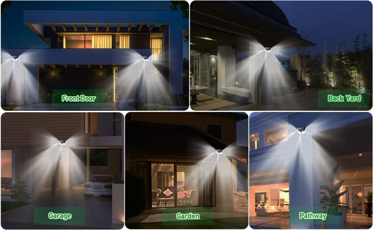 Picture of Outdoor Solar Lights Garden 100 LED Solar Security Lights 3 Modes Motion Sensor Wall Lights Outdoor 270º Wireless Solar Powered Flood Lights