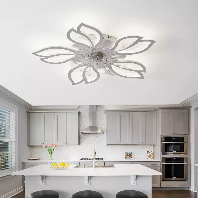 Picture of Modern LED Ceiling Fan with Lights Remote Control, Dimmable, Energy-Efficient, 7-Blade Silent Fan