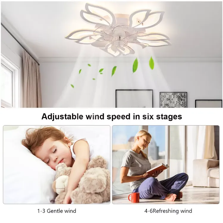 Picture of Modern LED Ceiling Fan with Lights Remote Control, Dimmable, Energy-Efficient, 7-Blade Silent Fan