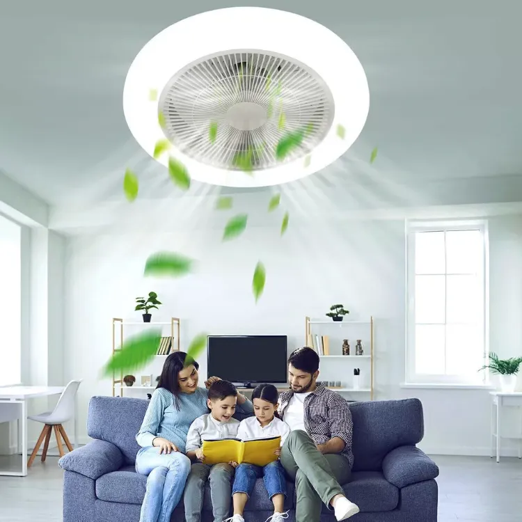 Picture of Smart RGB LED Ceiling Fan with Lights Remote Control, Adjustable Wind Speed, Dimmable & Color-Changing