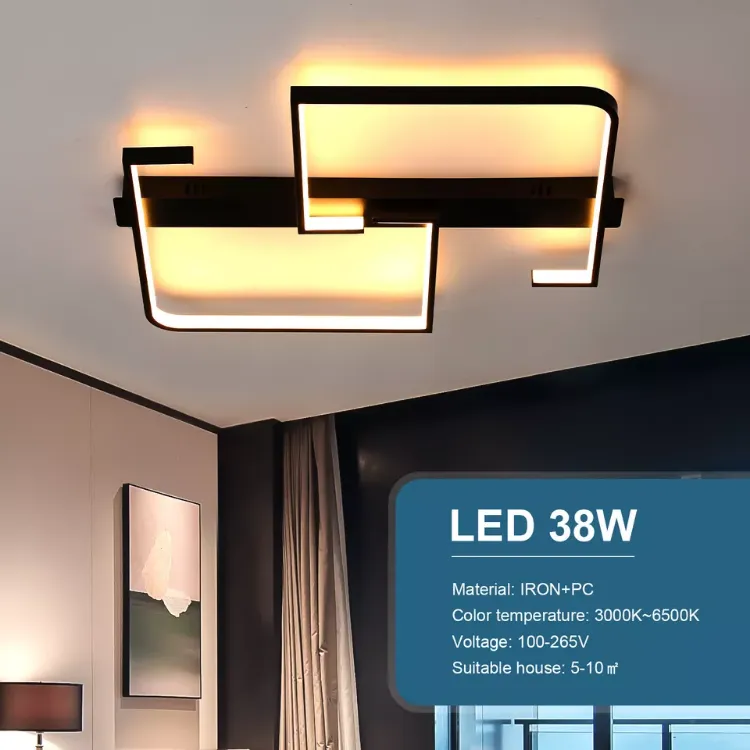 Picture of LED Ceiling Light Geometry Square Dimmable Ceiling Lamp 3000K-6500K Living Zrekc