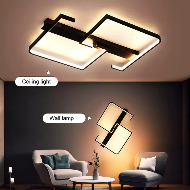 Picture of LED Ceiling Light Geometry Square Dimmable Ceiling Lamp 3000K-6500K Living Zrekc