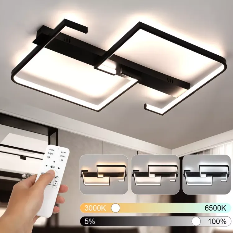 Picture of LED Ceiling Light Geometry Square Dimmable Ceiling Lamp 3000K-6500K Living Zrekc