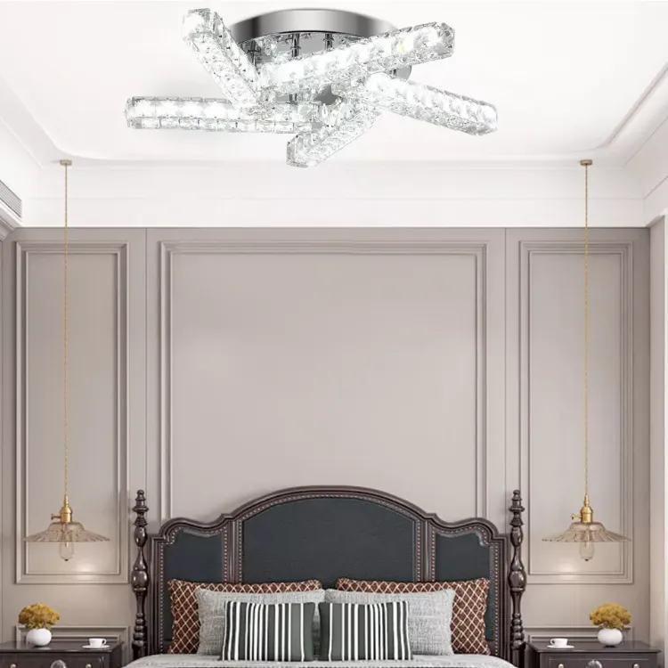 Picture of Modern LED Crystal Ceiling Light – Minimalist Flush Mount Lamp for Living Room & Bedroom