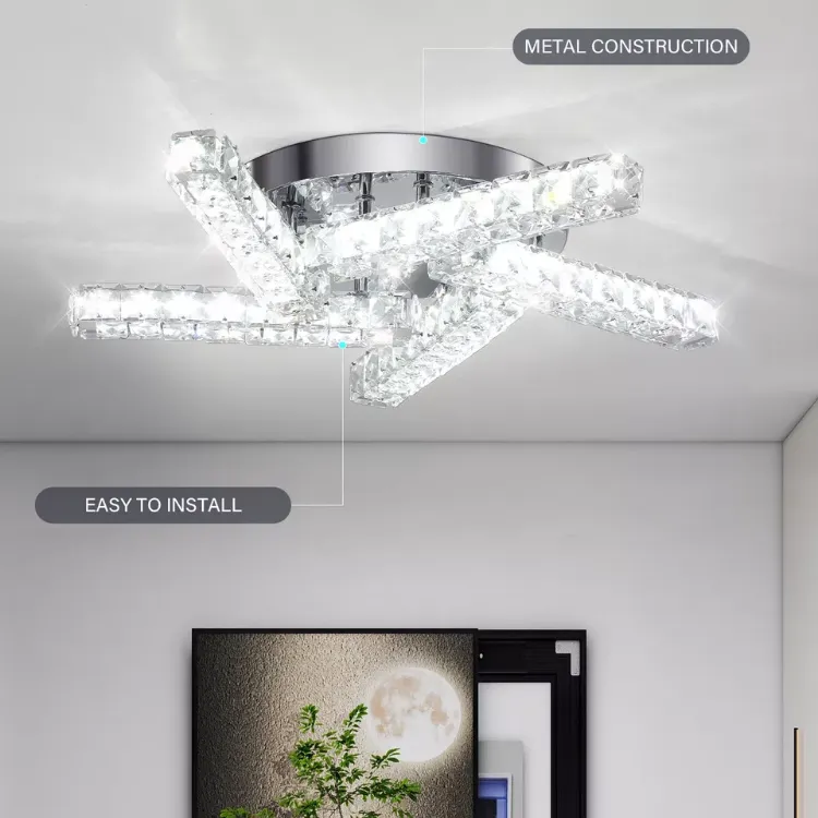 Picture of Modern LED Crystal Ceiling Light – Minimalist Flush Mount Lamp for Living Room & Bedroom