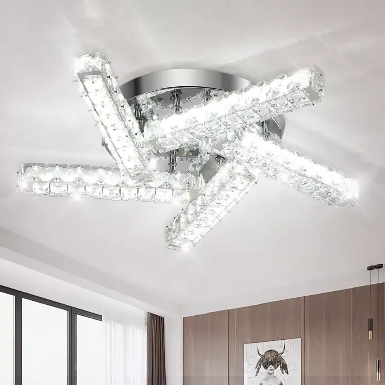 Picture of Modern LED Crystal Ceiling Light – Minimalist Flush Mount Lamp for Living Room & Bedroom