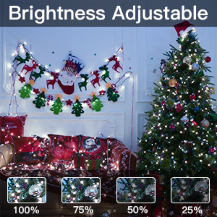 Picture of Christmas Tree Lights Outdoor, 20m 200 LED Fairy Lights Mains Powered, Cool White Waterproof String Light with Plug/Remote/Modes/Timer, Bright Lighting Outside Indoor Garden Xmas Decorations