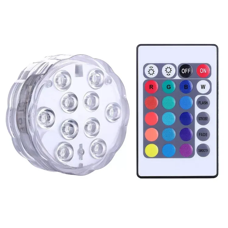 Picture of  IP68 Waterproof LED Submersible Lights 10-LED Underwater Pool, Pond & Hot Tub Lighting 