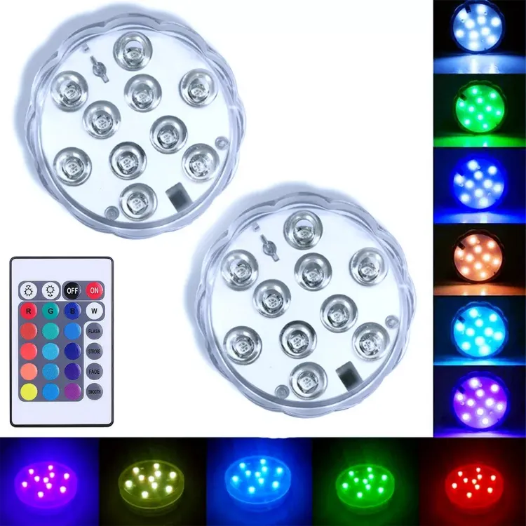 Picture of  IP68 Waterproof LED Submersible Lights 10-LED Underwater Pool, Pond & Hot Tub Lighting 