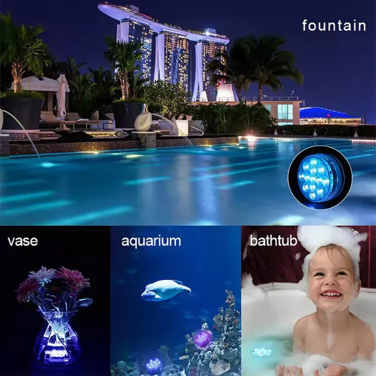 Picture of  IP68 Waterproof LED Submersible Lights 10-LED Underwater Pool, Pond & Hot Tub Lighting 