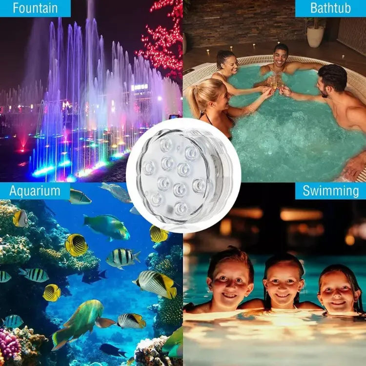 Picture of  IP68 Waterproof LED Submersible Lights 10-LED Underwater Pool, Pond & Hot Tub Lighting 