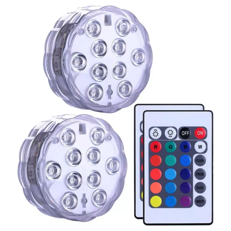 Picture of  IP68 Waterproof LED Submersible Lights 10-LED Underwater Pool, Pond & Hot Tub Lighting 