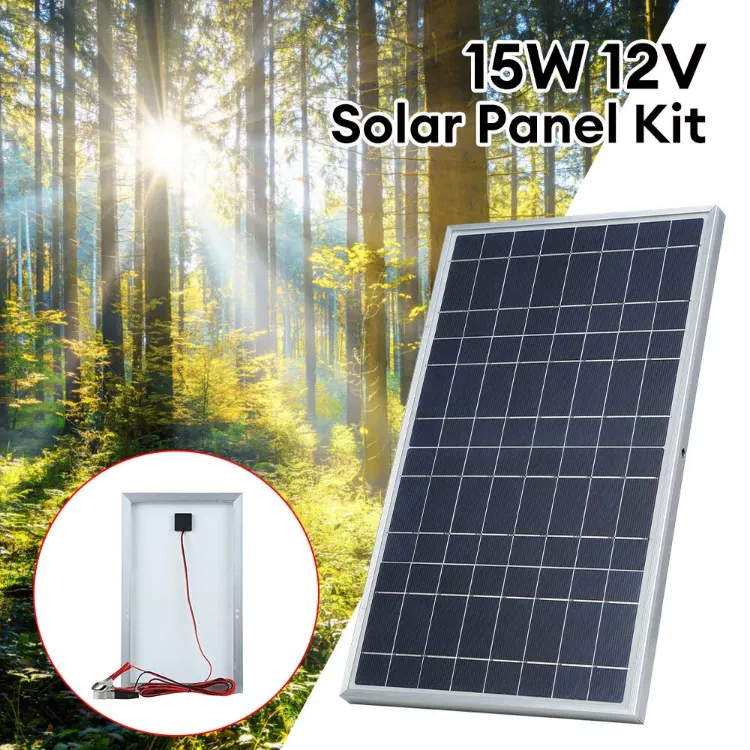 Picture of  15W DC 12V Solar Panel Kit Waterproof, Portable Charger with Alligator Clips for Home & Outdoor Use 