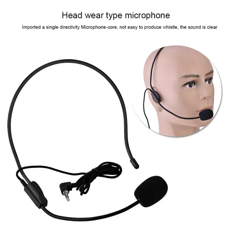 Picture of  Head-Mounted Microphone – 3.5mm Wired Headset Mic for Teachers, Guides & Public Speaking