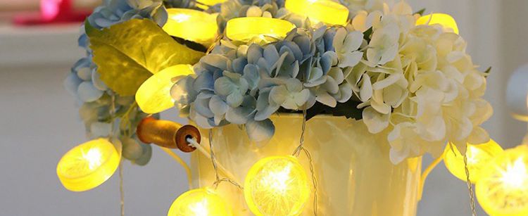 Picture of Lemon Slice String Lights, 10 ft/3 m Cute Fairy String Lights with 20 LEDs USB-Operated Warm Twinkle Lemons String Lights Lemon Decor, Yellow