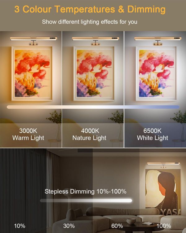 Picture of Rechargeable Wall Lights – Remote, 3 Colors, Timer, USB-C, Adjustable Brightness