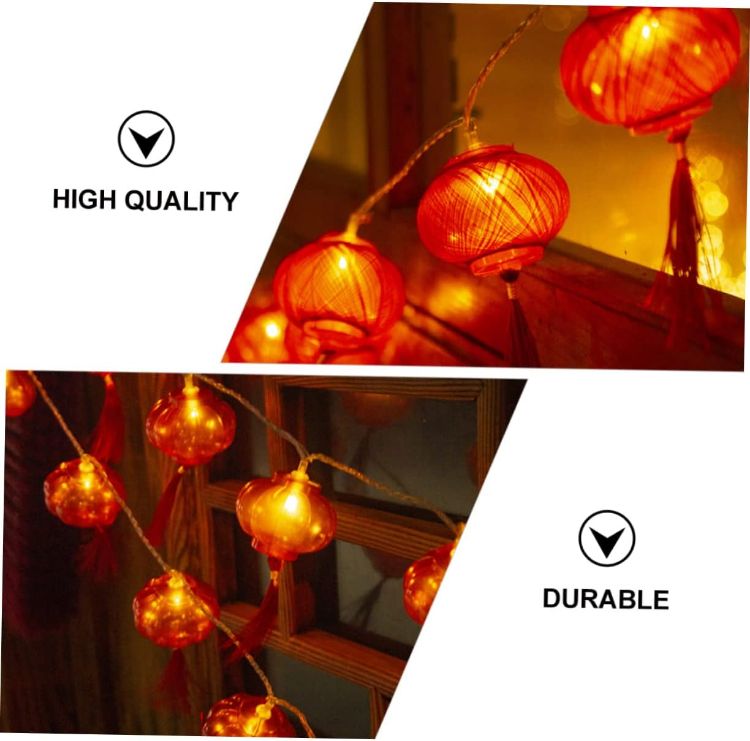 Picture of String Light Post Xmas Fairy Light Chinese Spring Festival Supplies Hanging Lantern Lights, New Year Lanterns Lunar New Year Decorations