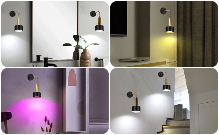 Picture of Rechargeable Wall Sconces, Battery Powered Dimmable Wall Light RGB 18 Colors, USB Wall Lamp With Remote Control 