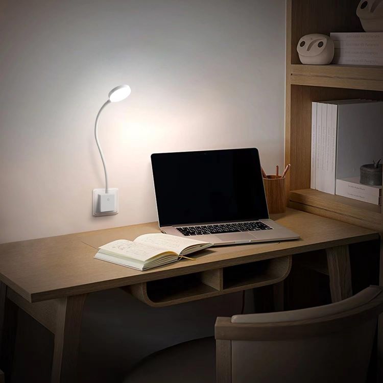 Picture of Dimmable Plug in LED Wall Reading Light, 4W LED Flexible Bedside Reading Lamp, 350LM, Neutral White 4000K Wall Light