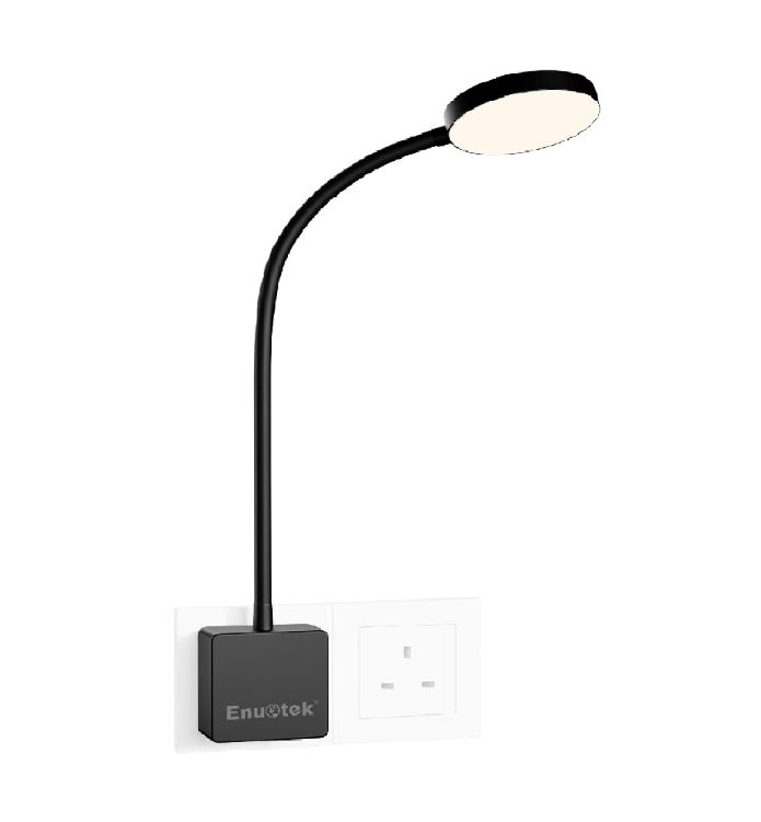 Picture of Dimmable Plug in LED Wall Reading Light, 4W LED Flexible Bedside Reading Lamp, 350LM, Neutral White 4000K Wall Light