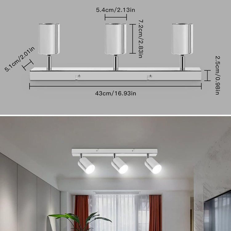 Picture of Adjustable Wall Spotlights – Matte Black Indoor Lights with GU10 Socket, LED 6W Compatible, Modern Ceiling & Wall Spotlights for Kitchen, Bedroom, Lounge & Dining Room (Pack of 2)