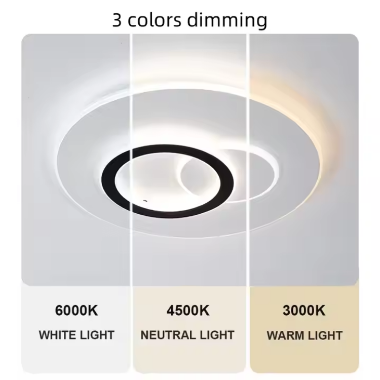 Picture of 48W Modern Round LED Ceiling Light, Dimmable 3000k/4500k/6500k, 47cm Ultra-Thin Panel Light, Suitable for Bedroom 