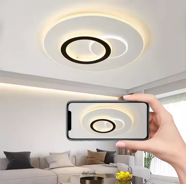 Picture of 48W Modern Round LED Ceiling Light, Dimmable 3000k/4500k/6500k, 47cm Ultra-Thin Panel Light, Suitable for Bedroom 