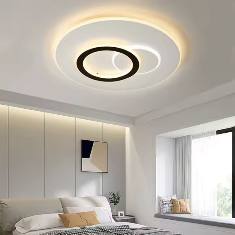 Picture of 48W Modern Round LED Ceiling Light, Dimmable 3000k/4500k/6500k, 47cm Ultra-Thin Panel Light, Suitable for Bedroom 