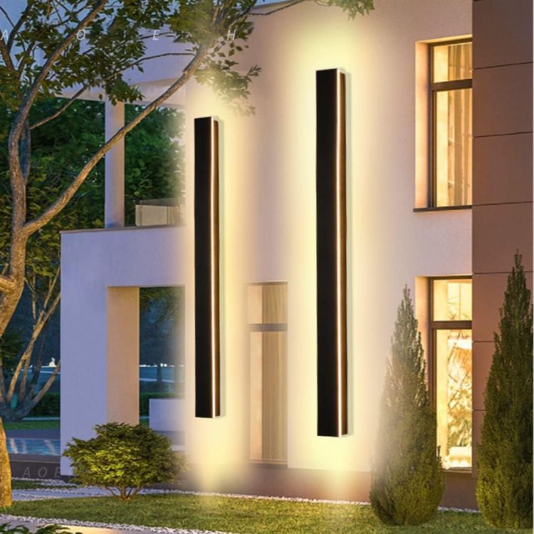 Picture of Modern 12W LED Outdoor Wall Light – Waterproof Black Sconce, Stylish & Energy-Efficient for Garden, Villa, Porch, and Indoor Walls