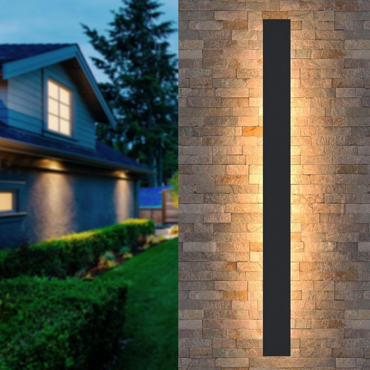 Picture of Modern 12W LED Outdoor Wall Light – Waterproof Black Sconce, Stylish & Energy-Efficient for Garden, Villa, Porch, and Indoor Walls