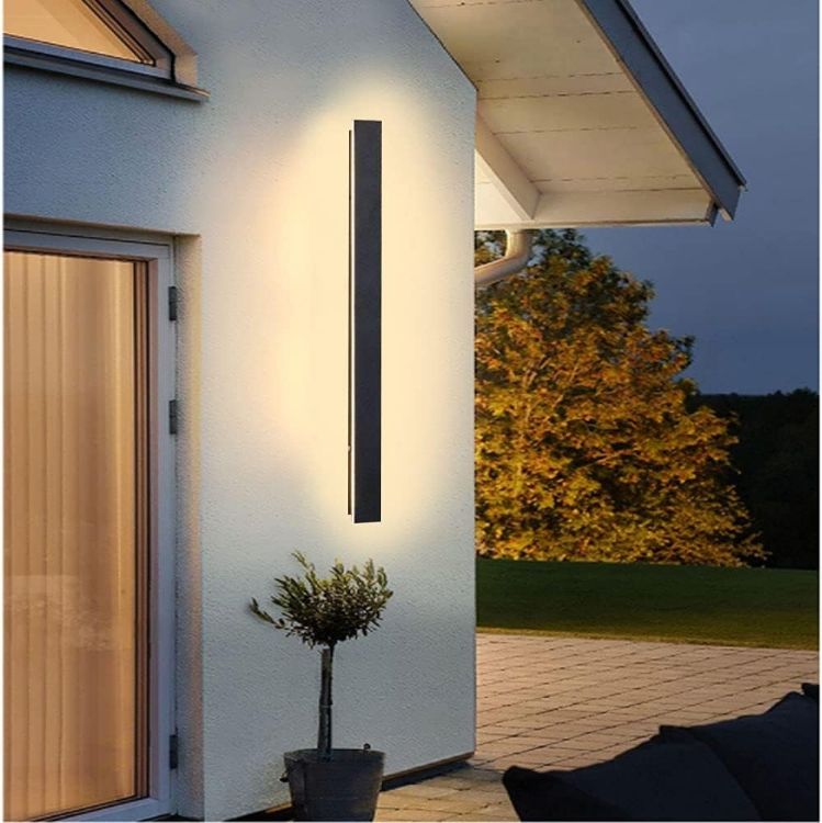 Picture of Modern 12W LED Outdoor Wall Light – Waterproof Black Sconce, Stylish & Energy-Efficient for Garden, Villa, Porch, and Indoor Walls