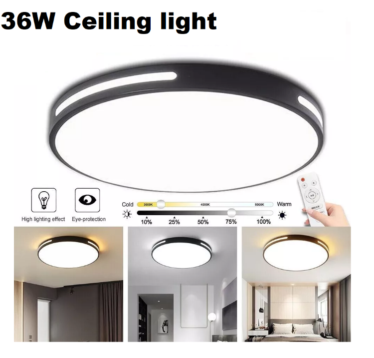 Picture of 24W Bathroom Lights Ceiling, 50CM Led Flush Mount Ceiling Light, 3 Color Selectable 3000K/4500K/6000K Ceiling Light Fixture