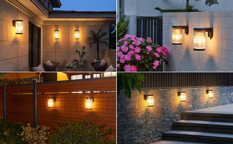 Picture of 2 Pack Solar-Powered Outdoor Lights – Waterproof Garden Lights Solar Powered for Patio Yard Fence Decoration Warm White