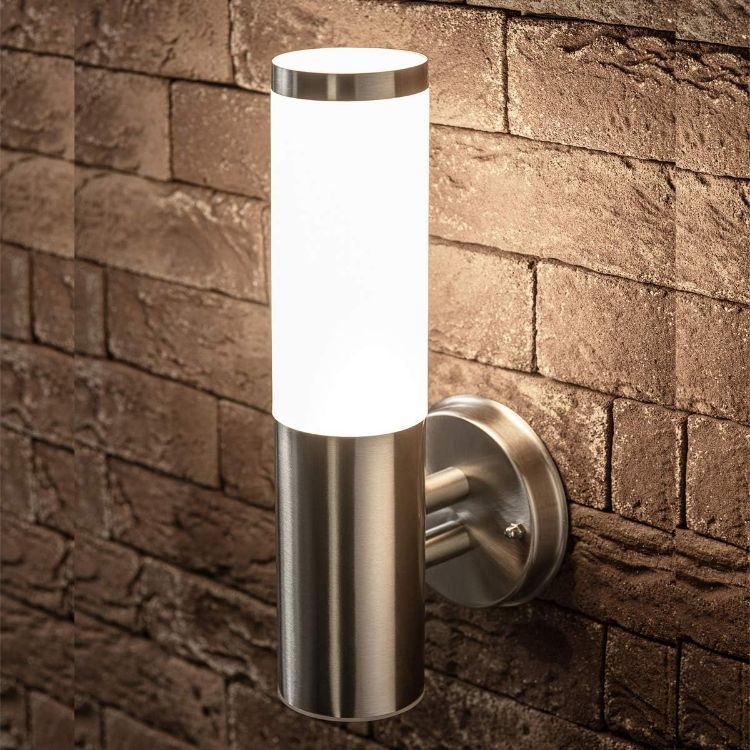 Picture of Stainless Steel Outdoor Wall Light – Silver, Indoor/Outdoor Use, Perfect for Garden, Patio, Porch & Decking