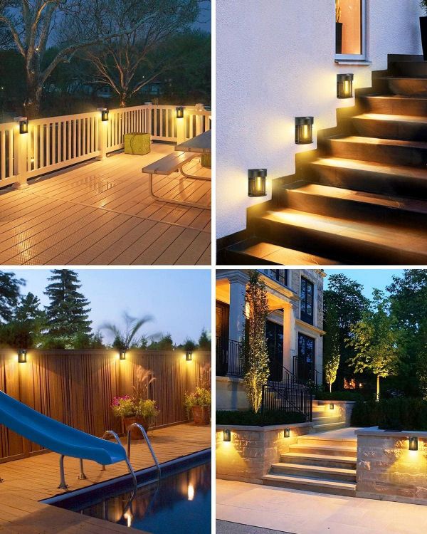 Picture of 2-Pack Solar Fence Lights – Stylish Retro LED Wall Lamps for Outdoor Ambiance! Waterproof & Solar-Powered for Gardens, Patios, Decks & More