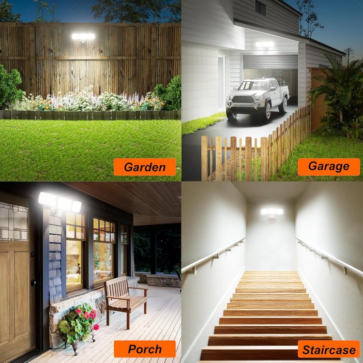 Picture of Battery-Powered Outdoor Lights – 240 LED Motion Sensor Security Lights, IP65 Waterproof & Wireless for Gardens, Yards, Porches, and Garages