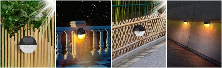 Picture of Solar Fence Lights, Solar Decorative Garden Lights, Waterproof Wireless Outdoor Lights for Garden, Fence, Patio Use,Warm White (4 Pack)