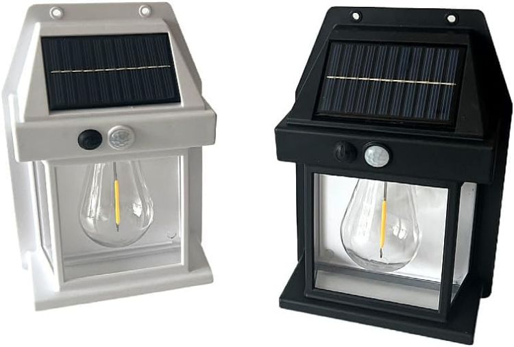 Picture of  2-Pack Solar Fence Lights – Outdoor Wall Lights Waterproof Retro LED Wall Lights for Gardens, Patios, Decks & Gates – Stylish Solar-Powered Decor